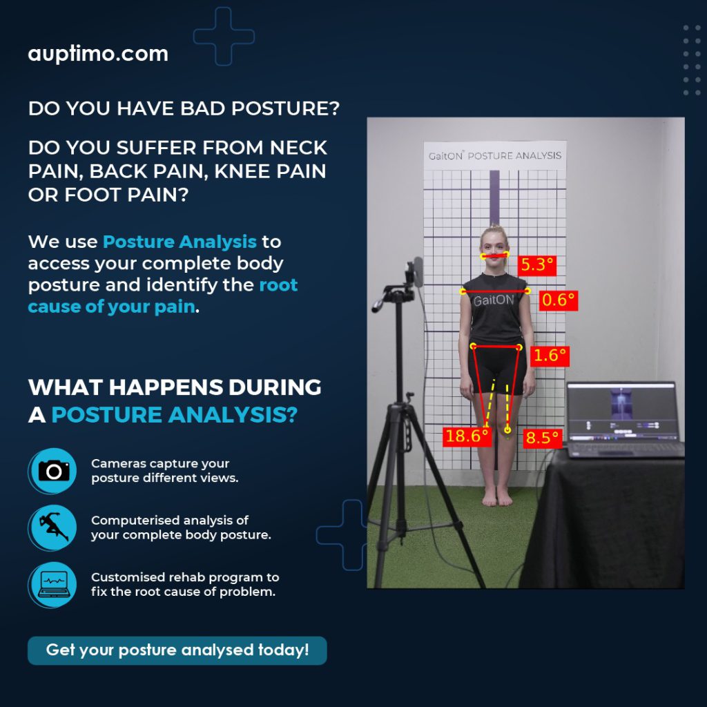 Posture analysis software being used at VS Physiotherapy Clinic in Lucknow to detect spinal and body alignment issues